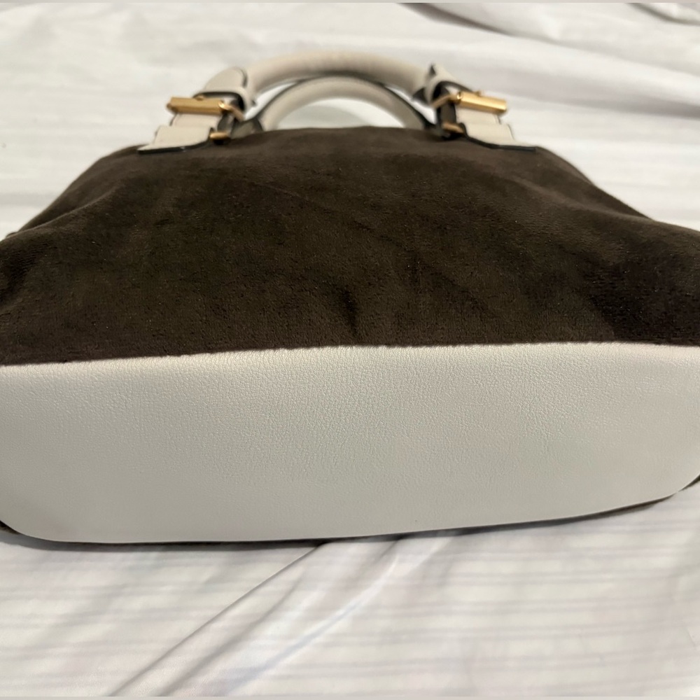Juicy Couture Dark Brown Satchel with Gold and Pink Accents - Picture 3 of 7